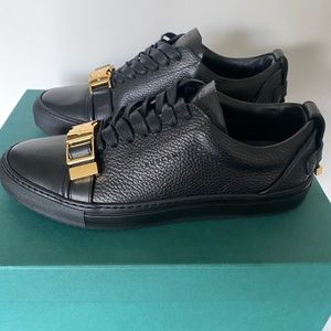 Buscemi Black with Gold detail Leather Sneakers